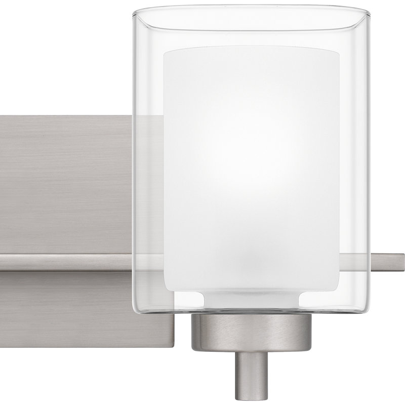 Kolt Brushed Nickel 2-Light Dimmable Vanity Light with Frosted Glass Shades