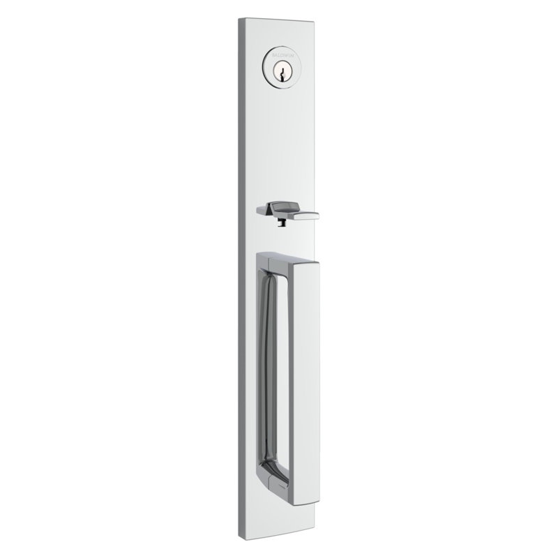 Santa Cruz Handleset, Square Lever, Polished Chrome, 2.69" W x 2.41" D