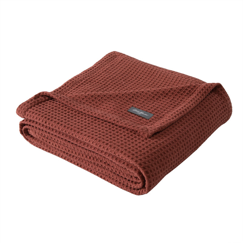 Full Organic Cotton Knitted Reversible Waffle Blanket