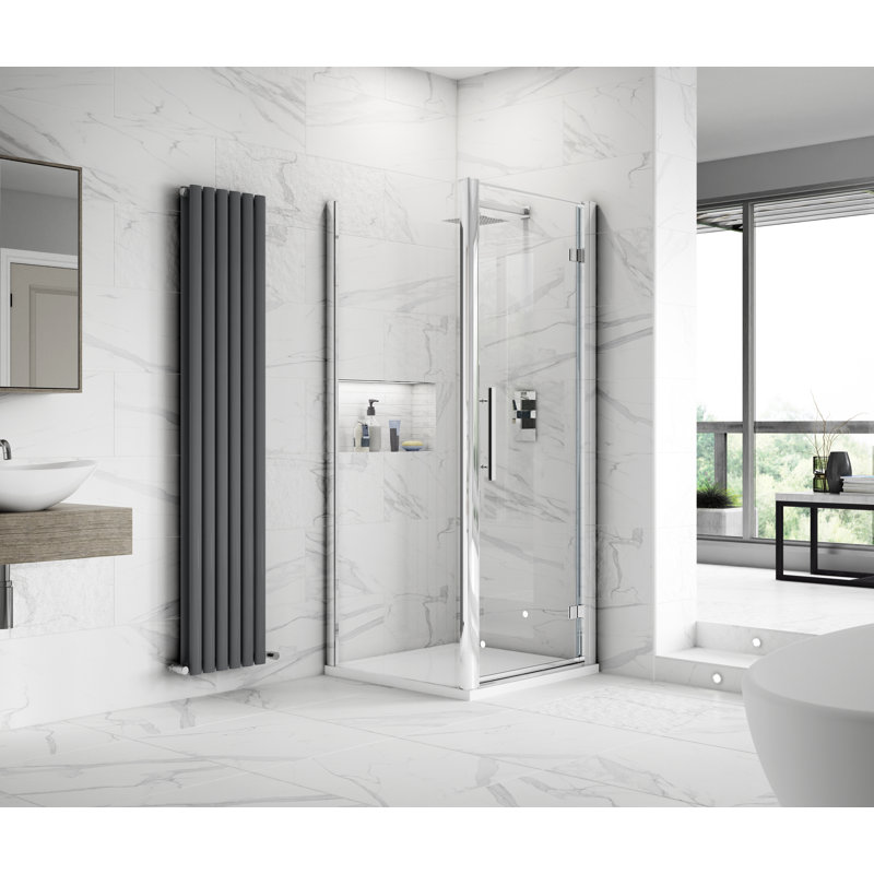 Apex Semi-Frameless Fixed Glass Panel with Clear Glass, 190 cm H x 75 cm W x 0.44 cm D