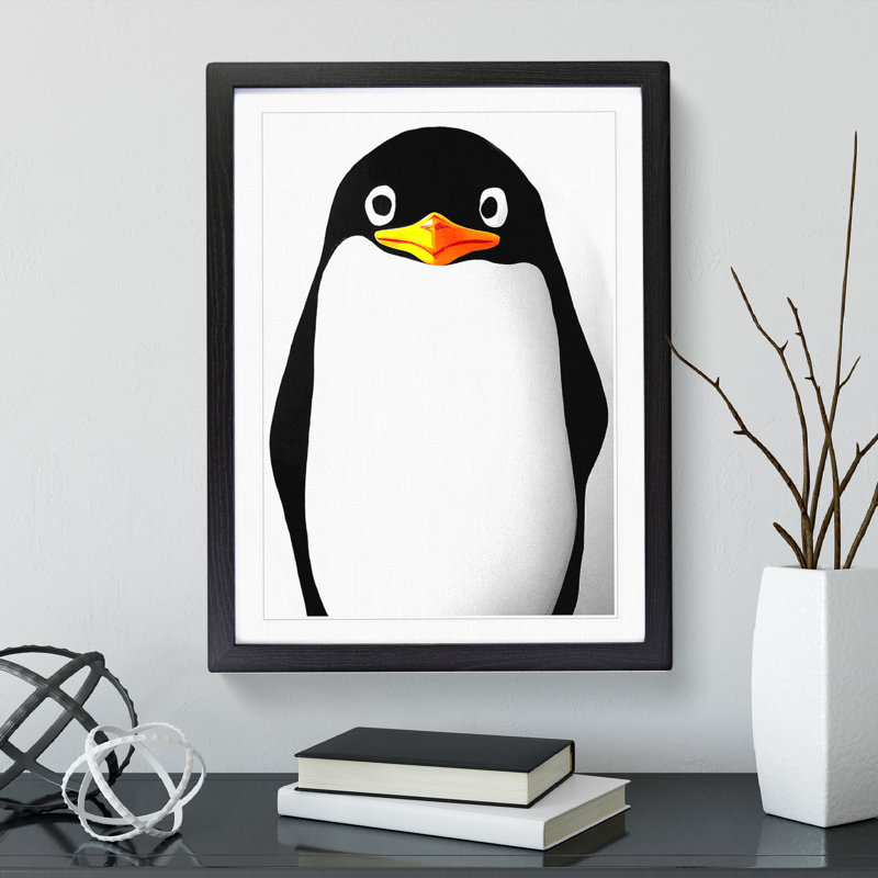 Spectacular Penguin - Single Picture Frame Painting, Black, 64cm H x 46cm W x 2cm D