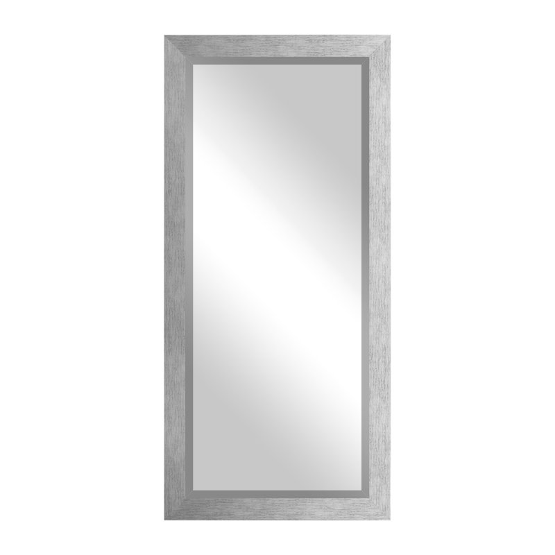 Beveled Full Length Mirror, Dark Gray