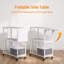 Mobile Craft Storage Cart with Workstation Tabletop - 30 Vinyl Roll Holders - Fabric Drawer - Rolling Organizer Trolley for Office & Craft Room - Compatible with craft cutting machine