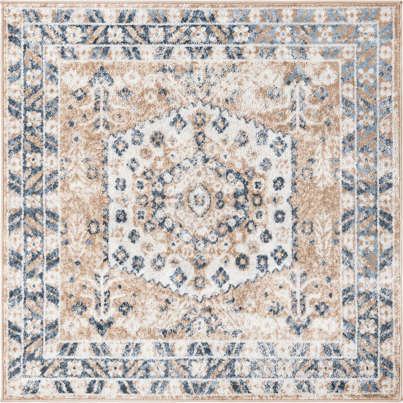 Deral Oriental Indoor Rug, Square 4'