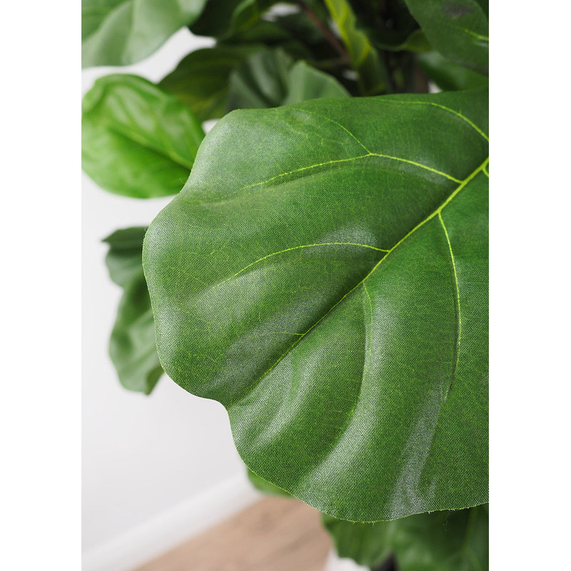 Fausse feuille de violon botanique au fini vert, H 76 po x l 42 po x P 42 po