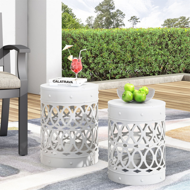 Table d'appoint Moraima, Blanc