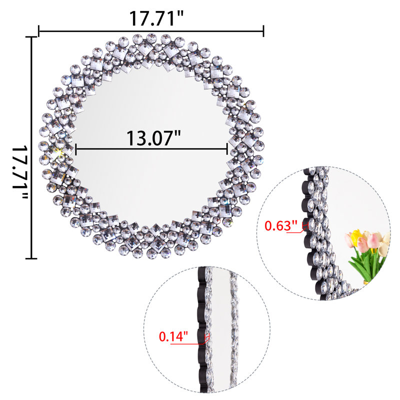 Ensemble de 2 miroirs d'appoint muraux 17,7 po
