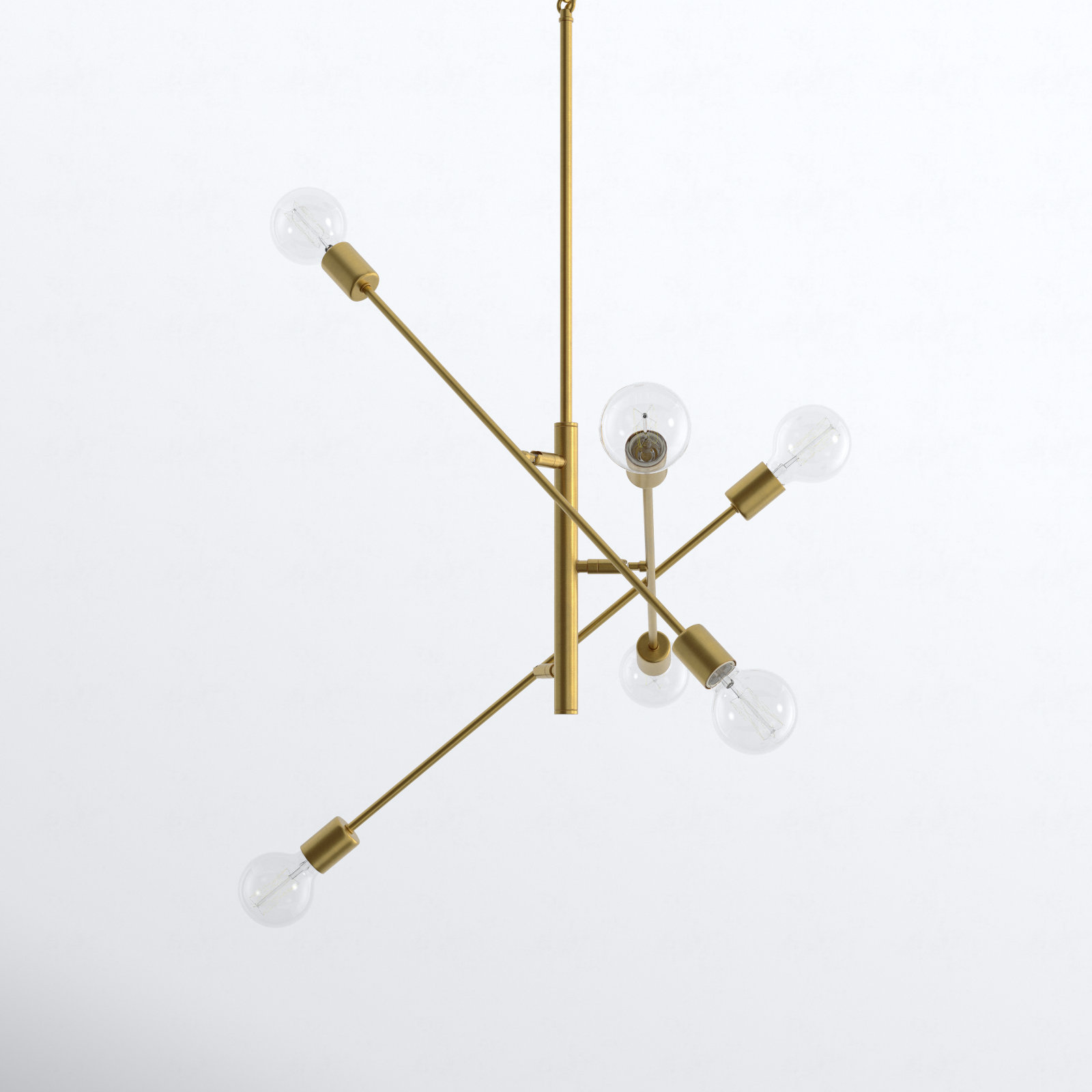 Mardiros 6-Light Chandelier, Natural Brass