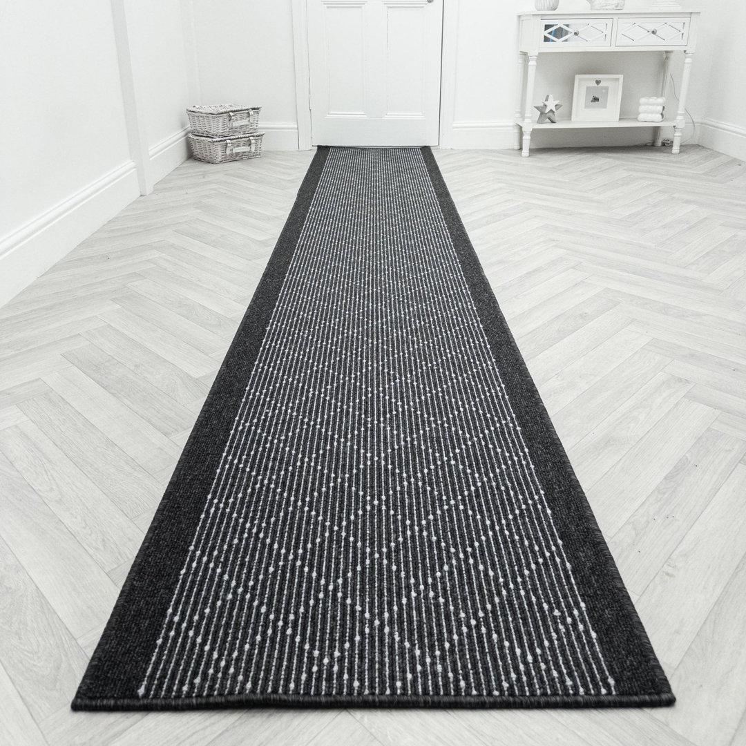 Boulevard Black Hallway Runner Rug â Hardwearing, Non-Slip & Durable Carpet for Hall, Kitchen & Corridor