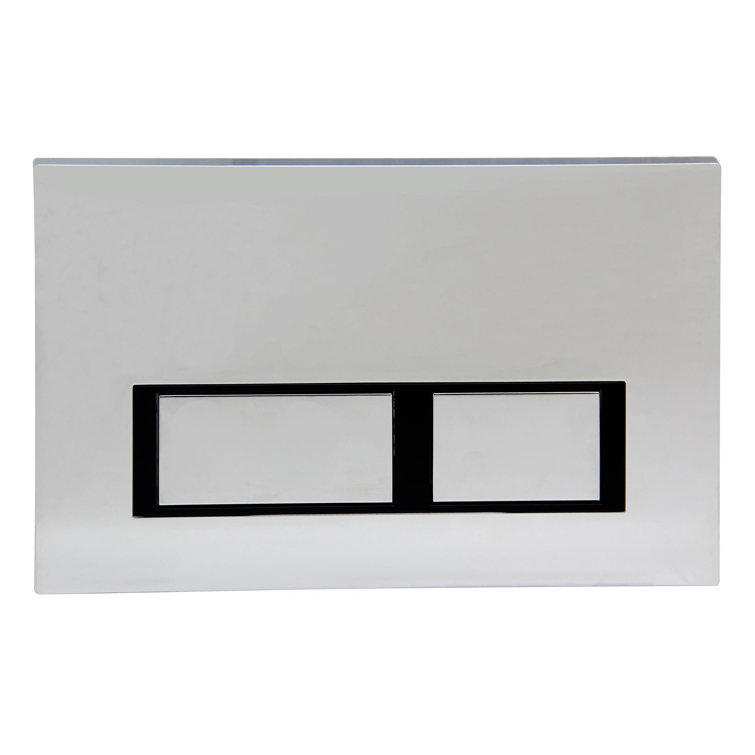 Wall-Mounted Rectangular Double Button Actuator Plate-Silver