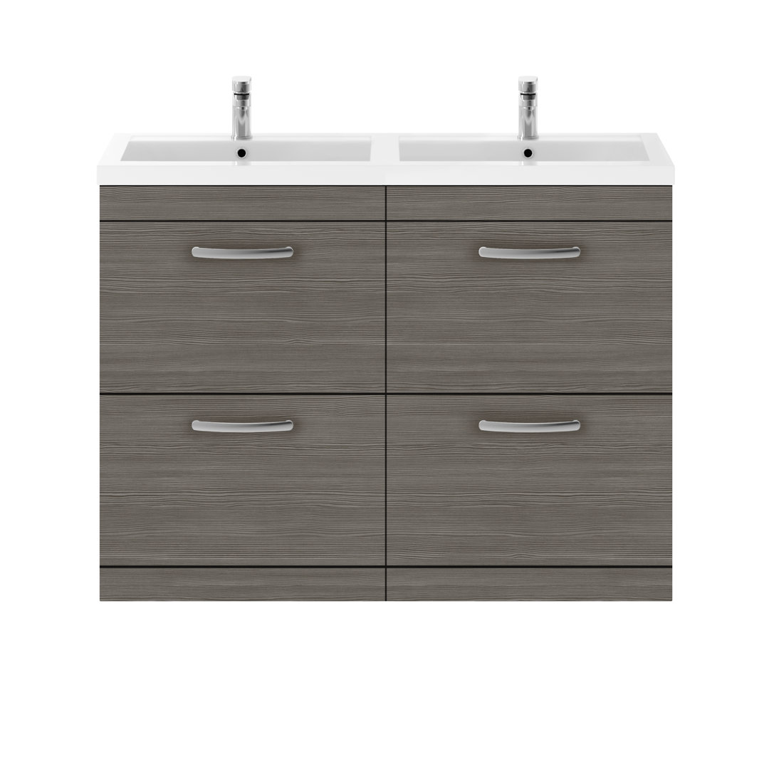 Athena 1205mm Double Bathroom Vanity with Integrated Polymarble Basin