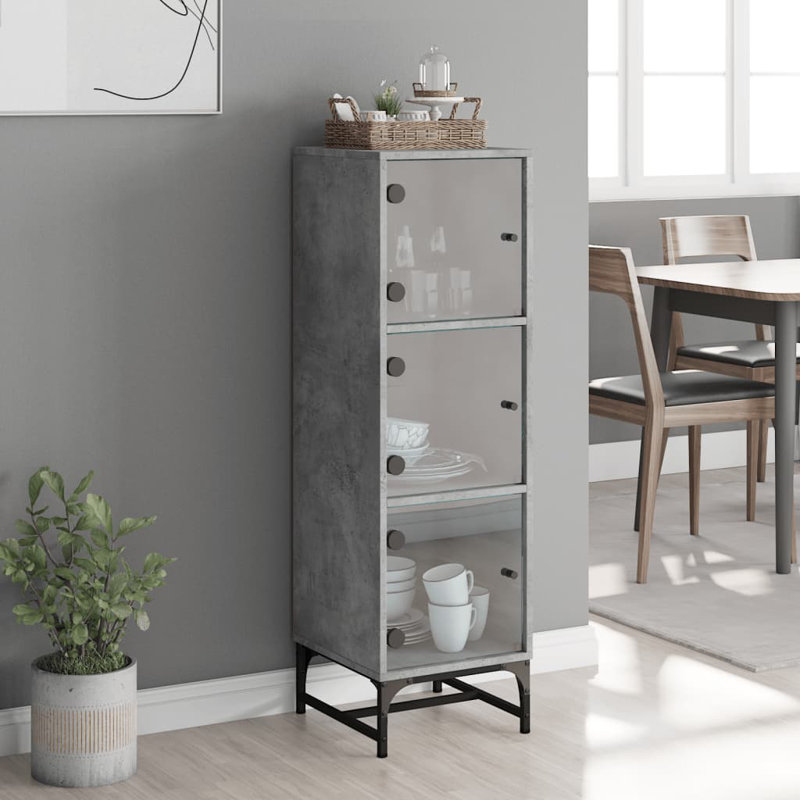 Calianna Display Cabinet, Concrete Grey