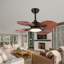 Ventilateur de plafond avec lumière pour la chambre à coucher au salon, finition naturelle, pales en bois massif de 33 pouces, moteur à courant continu, DEL à intensité variable, réversible