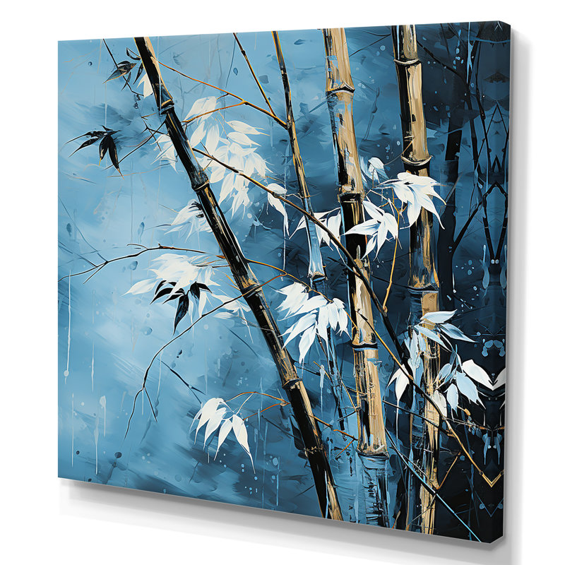 Serenity In Blue Bamboo Forest I - Bamboo Wall Decor_106645, H 16 po x l 16 po x P 1 po, Toile tendue