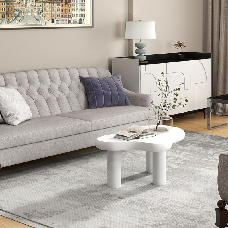 Table basse, table d'appoint de forme libre unique avec 3 pieds, conception durable et facile à nettoyer pour le salon ou la chambre à coucher