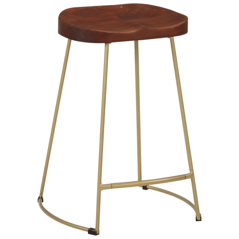 Ensemble de 2 tabourets de bar vidaXL, laiton, Doré, Marron foncé