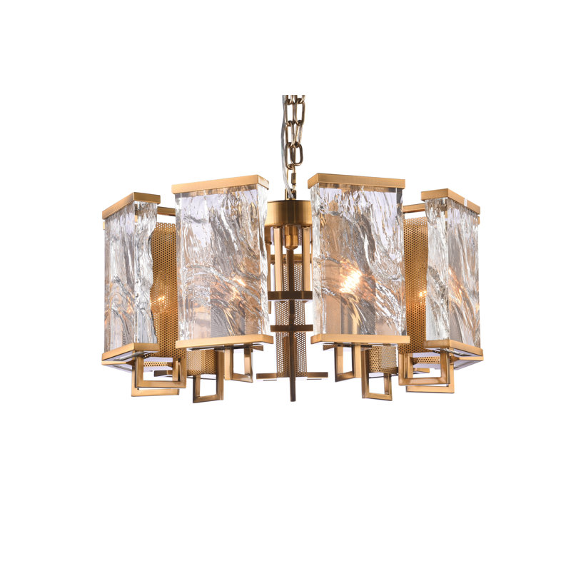 Lustre tambour unique à 9 lumières DEL Hershley, Or