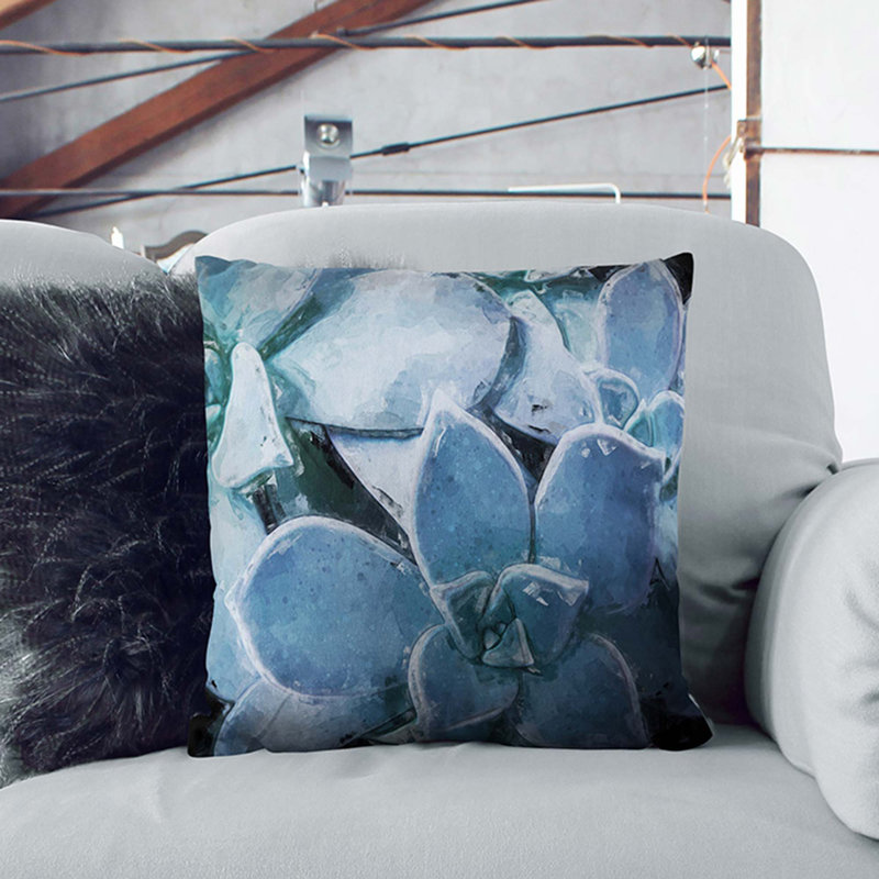 Floral Square Throw Cushion, 55cm H x 55cm W x 20cm D