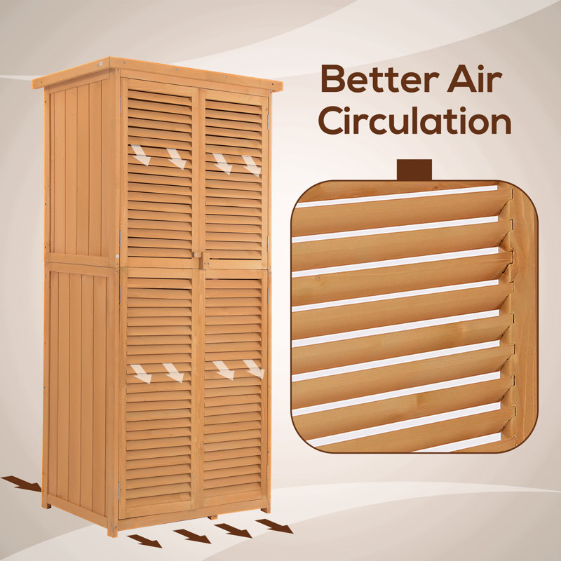 Radhika 3 ft. W x 2 ft. D Solid Wood Overlap Flat Tool Shed