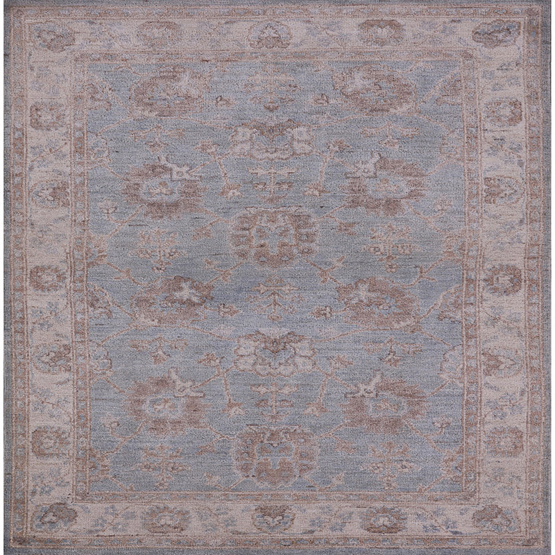 Tapis oriental gris Renly, Carré 5 pi