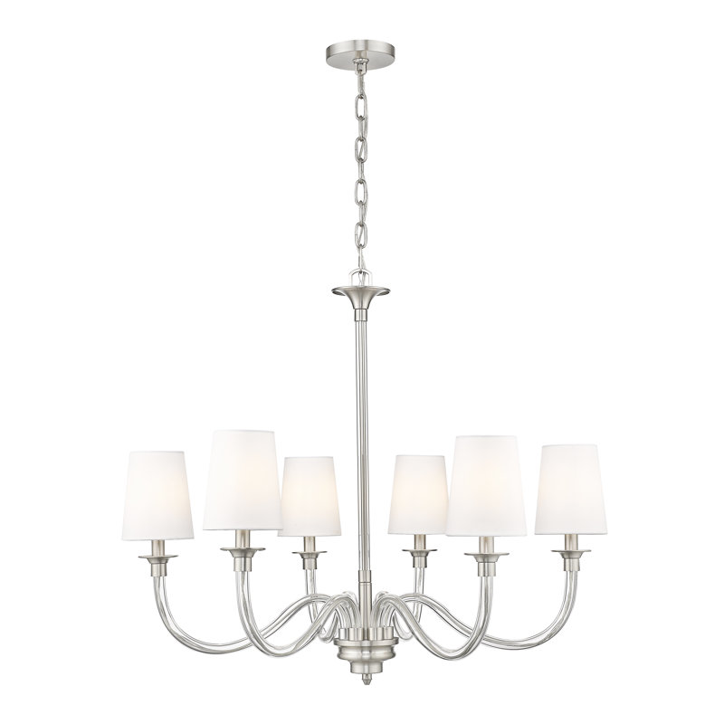 Lustre 6 lumières Adiyah en nickel brossé, Nickel brossé