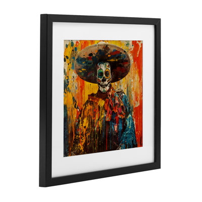 «Vibrant Festive Day of The Dead», reproduction sous verre encadrée, design par Marta Wiley