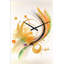 Mouvement en spirale dorée II - horloge asymétrique abstraite en métal, horloge murale moderne de forme irrégulière-106133159