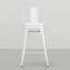 24 tabourets de comptoir en métal 24 po, 2, blanc vieilli, confortable, 24 po sur 2 - Repose-pieds de style industriel avec dossier blanc incurvé pour la maison