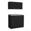Armoire, deux tablettes noires