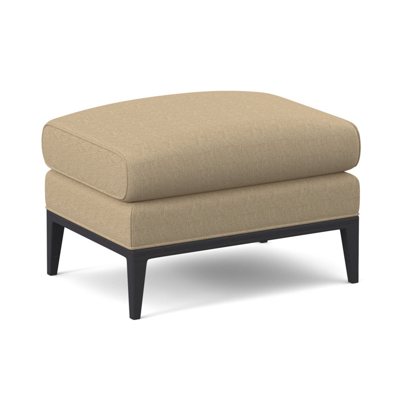 Cooper Ottoman, Venice Linen, Vintage Ebony