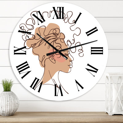 Portrait d'une femme afro-américaine I - Horloge murale moderne