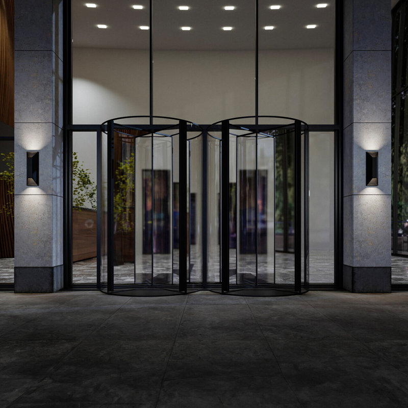 Maglev LED Flush Mounted Sconce, 3000K, Matte Black, 16" H x 5.5" W x 3.625" D