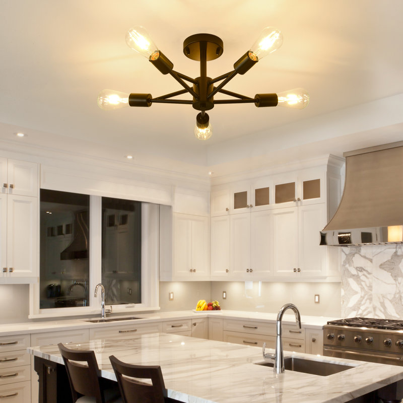 5-light Semi Flush Mount Ceiling Light Fixture