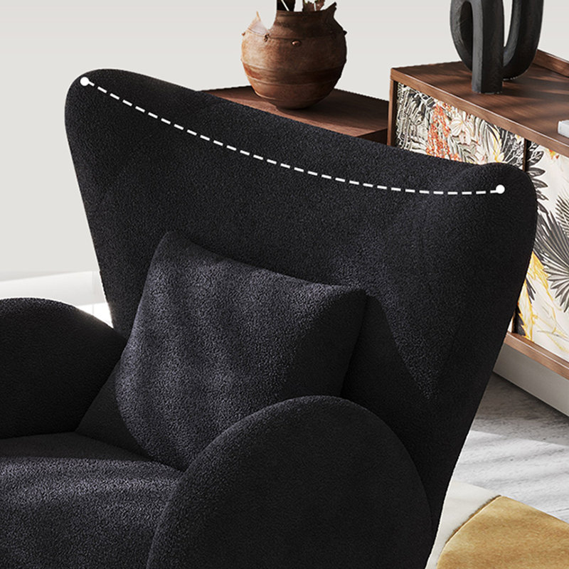 Comfortable rotatable recliner chair, Black Chenille