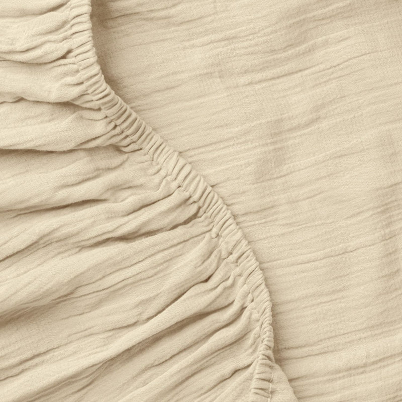 Dune Crinkled Comfort Fitted Sheet (Sandstone), King Fitted Sheet