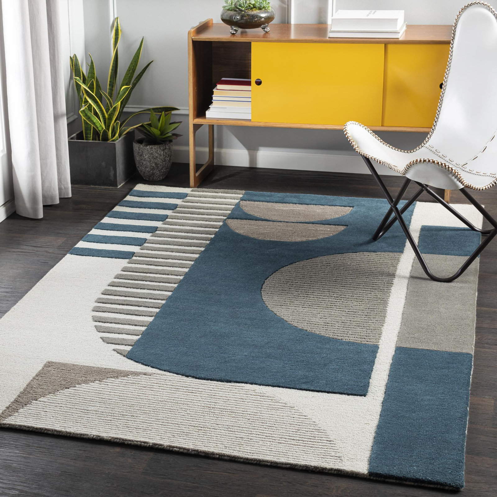 Sola Hand-Tufted Geometric Rug, Rectangle 8' x 10'