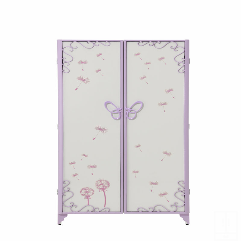 Garde-robe en cuir synthétique à finition mauve