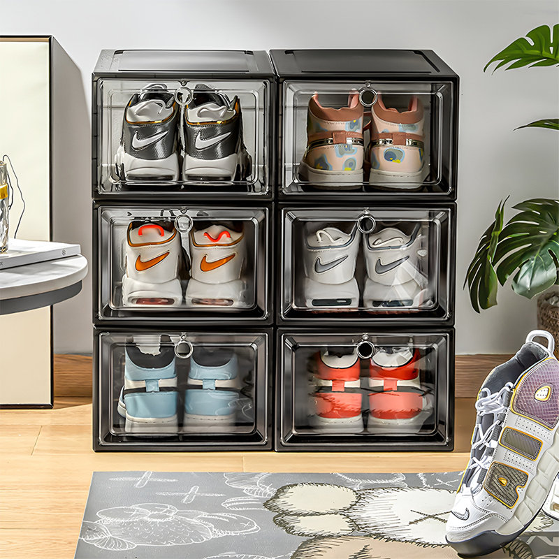 6 Pair Stackable Shoe Storage Cabinet