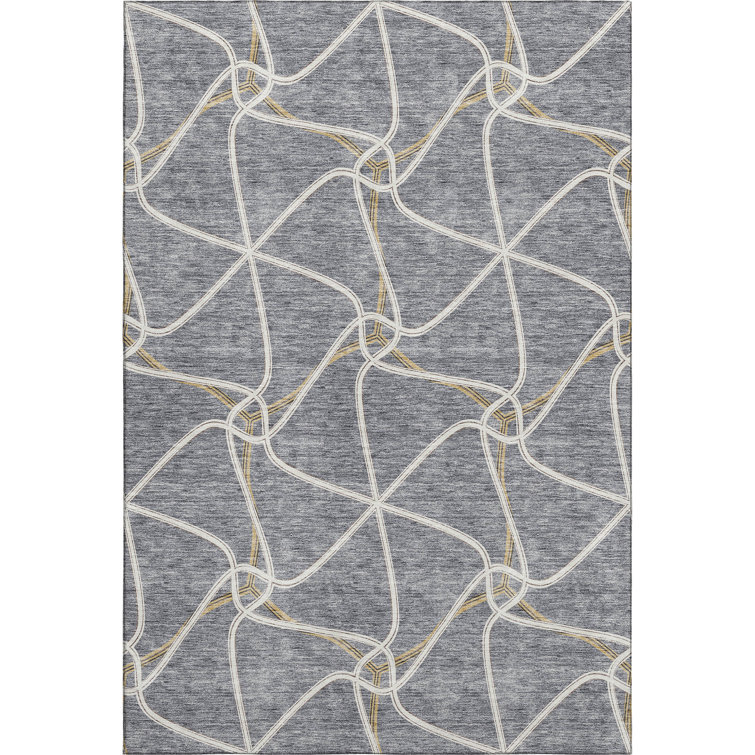 Premium Machine Washable Prisco Gray Rug