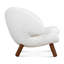 Chaise Pelican Sherpa - Blanc nuage / noyer