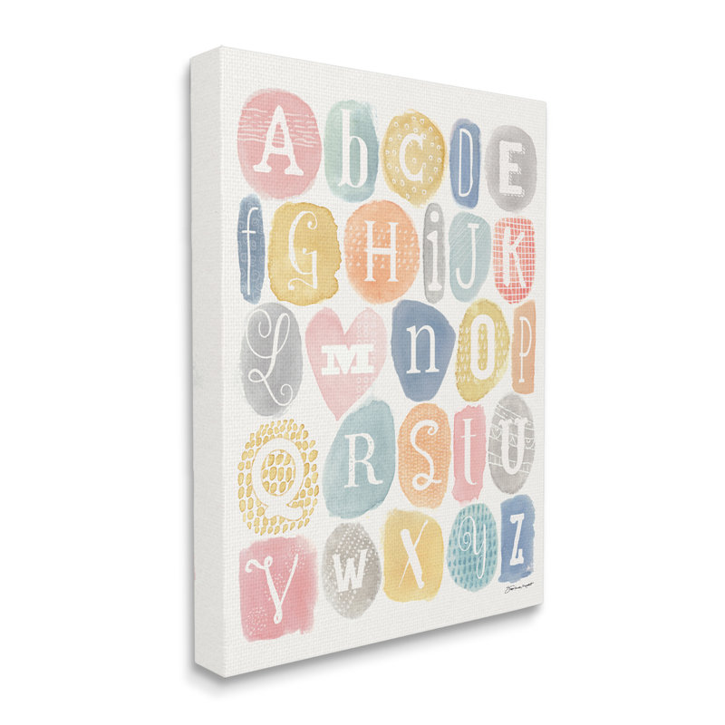 Gracemont, motif doux, aquarelle, lettres, art graphique, Toile tendue, H 20 po x l 16 po x P 1,5 po