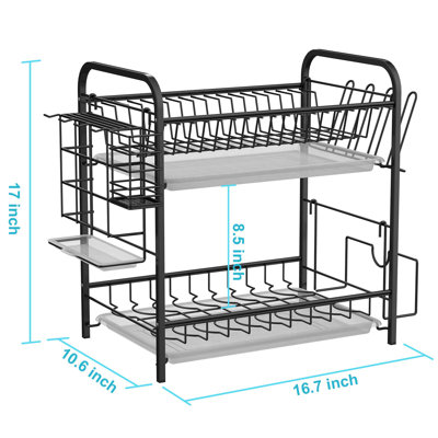 Adjustable Two Tier Dish Rack