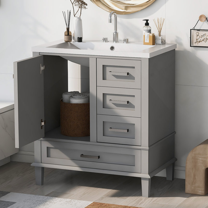 Ensemble de meuble-lavabo moderne 30 po avec meuble-lavabo 30 po, Gris