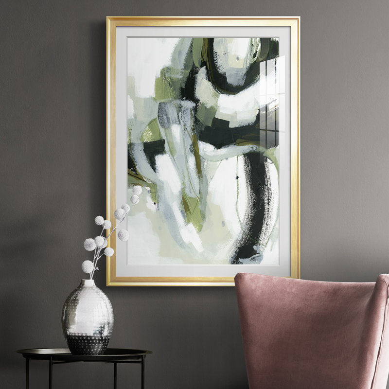 Onyx vert I - art mural encadré, H 24,5 po x l 18,5 po, Doré