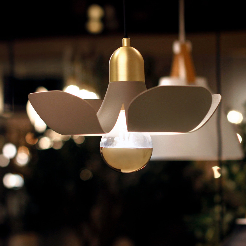 Miruna Single Light Dimmable Pendant, Satin Brass/Silver Gold