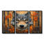 «Orange Native Wolf and Forest II - Native American Art Totem», reproduction d'art-107200526-107200525