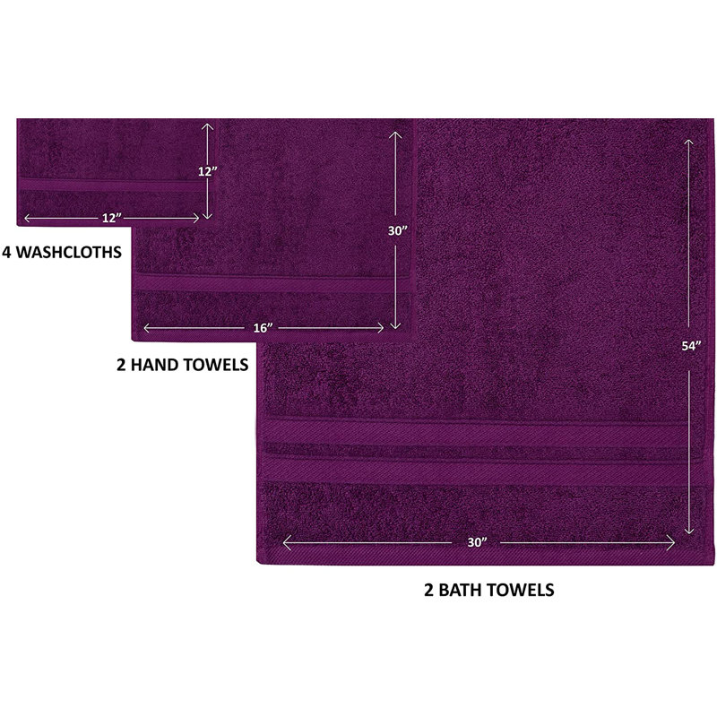 Killian 100% Cotton Plush Mulit-Size Set, Purple