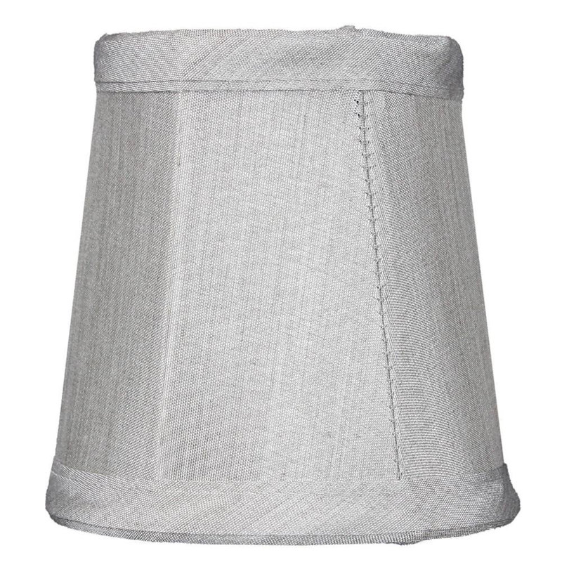 Abat-jour empire en soie/chantoung H 4 po x l 4 po (attache) en gris granite