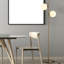 Lampe sur pied moderne avec abat-jour en verre et base en métal Valtheris