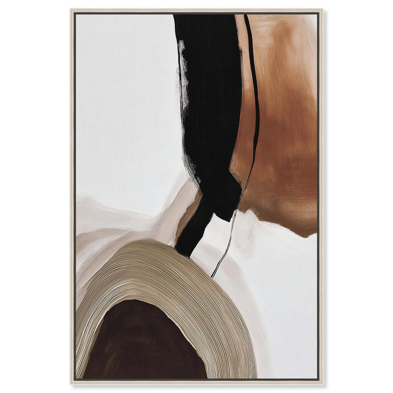 «Earth Curve III Boho Decor», reproduction d'art sur toile par Art Remedy, H 15 po x l 10 po, Cadre argenté